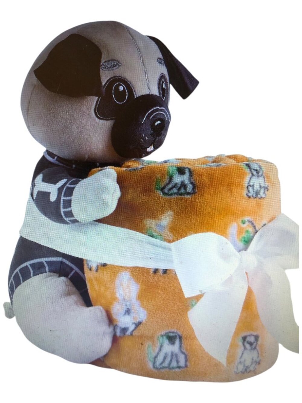 The Big One Kids Skeleton Dog Plush Buddy & 50" X 60" Throw Glow-In-The Dark New